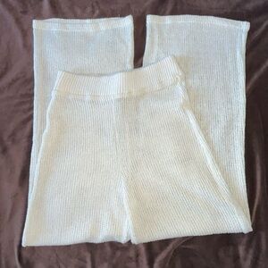 Free People Beachy High-Rise Ivory Color Wide-Leg Knit Pants SIZE XS